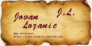 Jovan Lozanić vizit kartica